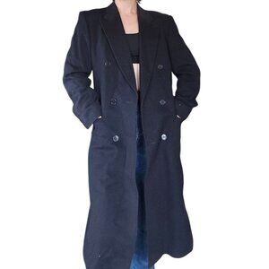 80s Vintage Kleider Bauer Black Wool Trench Coat Men's Size 42 Street Gentleman